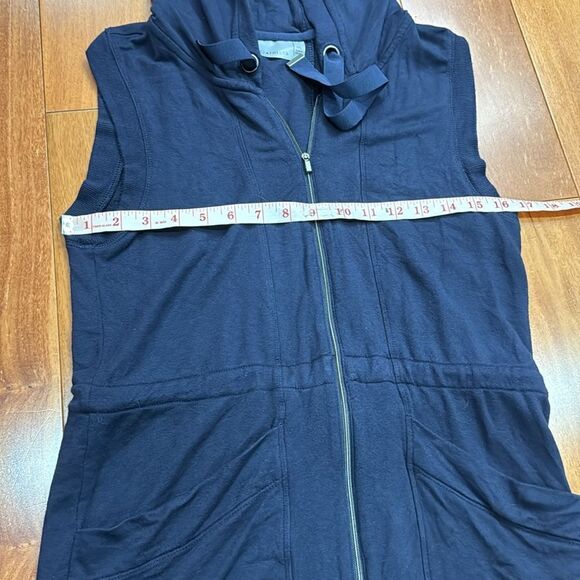 Athleta Lotus Vest Hoodie Navy Blue Long Full Zip Sleeveless size XXS - Picture 12 of 13